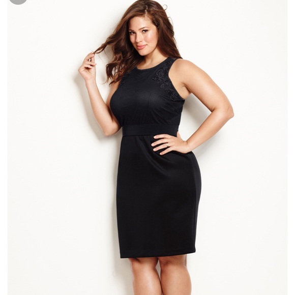 Ashley Graham Dresses & Skirts - ❤️ Ashley Graham beyond black scuba lace mesh